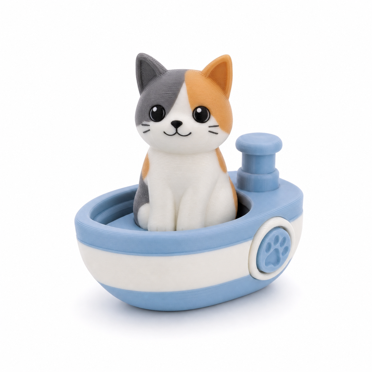 小猫坐船点击器 Ispirazione di design creativo stampa 3D