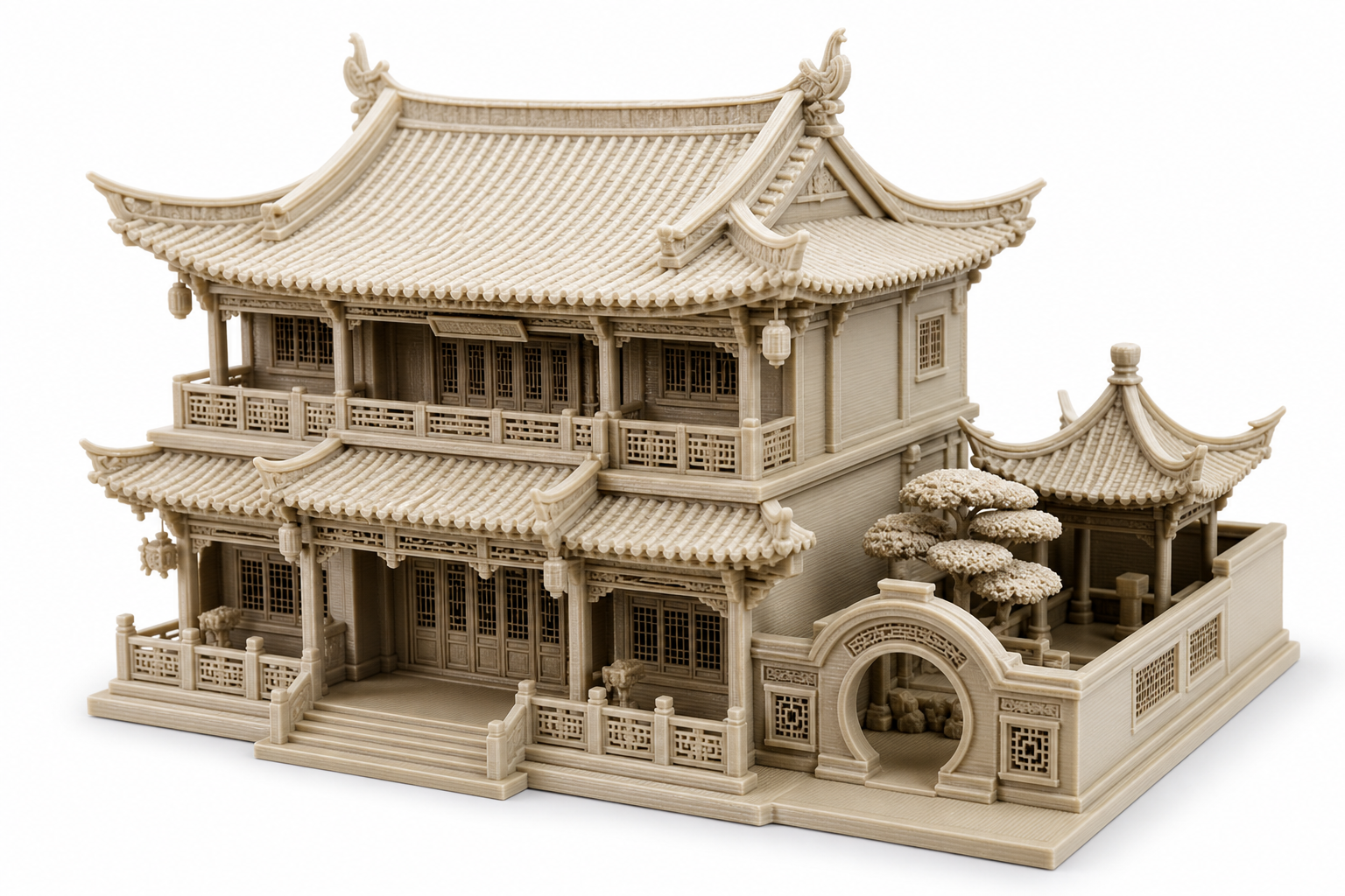 中国古建筑系列-硬山殿 إلهام التصميم الإبداعي للطباعة ثلاثية الأبعاد
