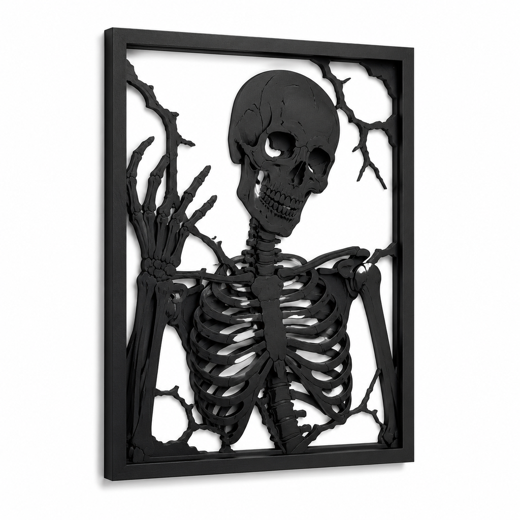 Skeleton Wall Art إلهام التصميم الإبداعي للطباعة ثلاثية الأبعاد