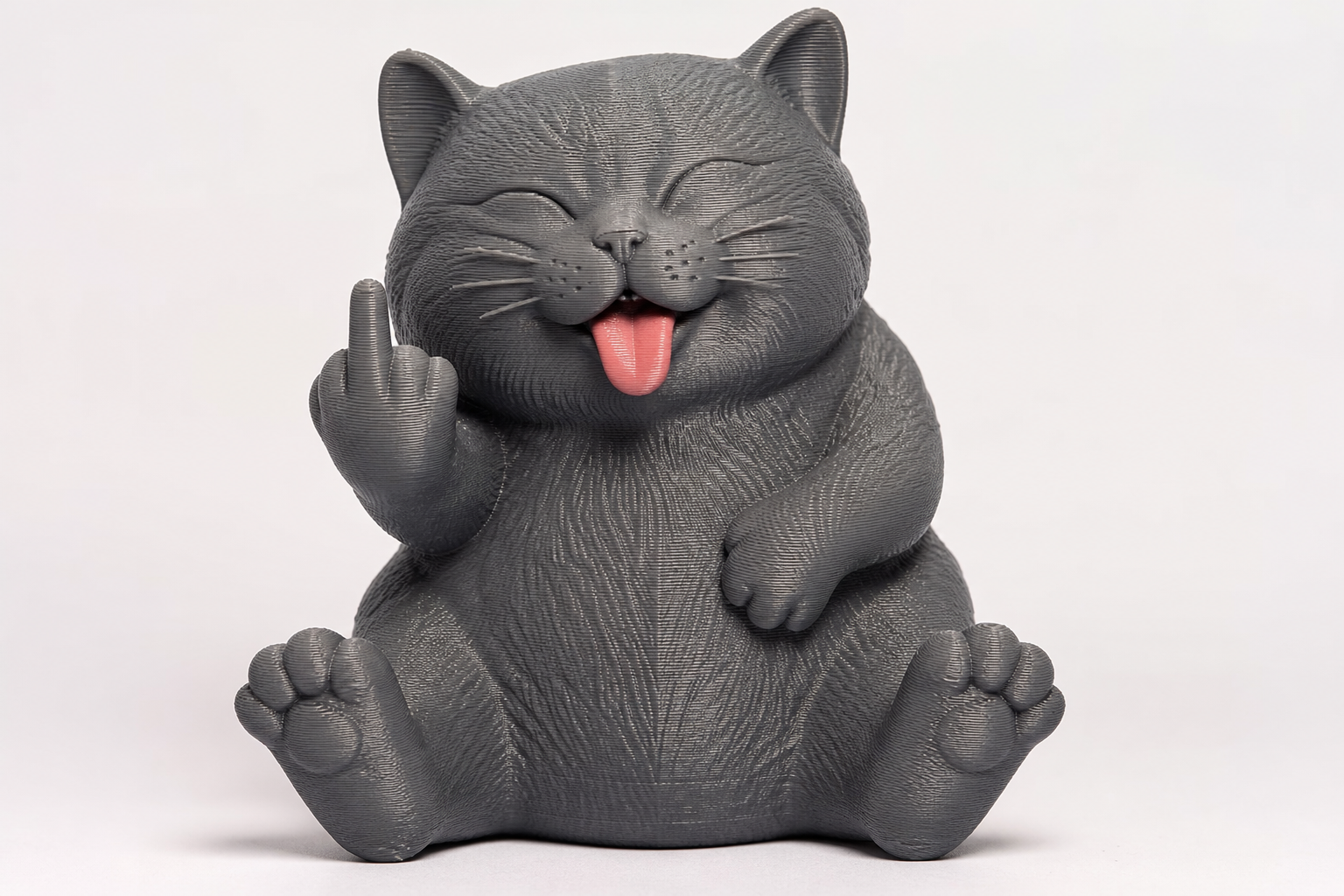 Funny Cat Figurine แรงบันดาลใจการออกแบบสร้างสรรค์พิมพ์ 3D