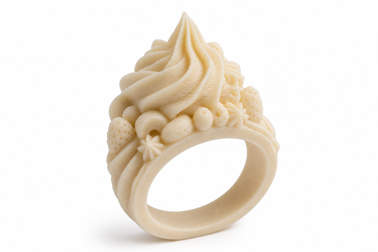 cream ring奶油小戒指 แรงบันดาลใจการออกแบบสร้างสรรค์พิมพ์ 3D
