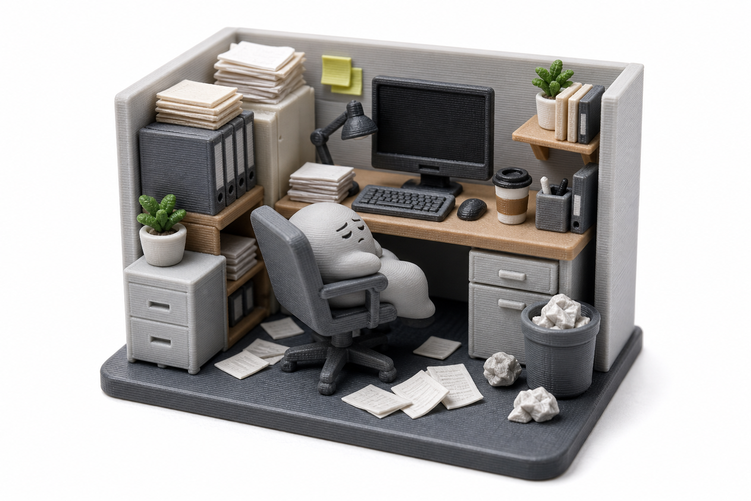 打工人办公室 3D-print creatieve ontwerp inspiratie