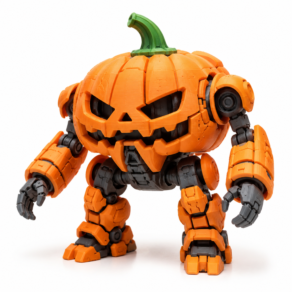 Pumpkin Mecha إلهام التصميم الإبداعي للطباعة ثلاثية الأبعاد