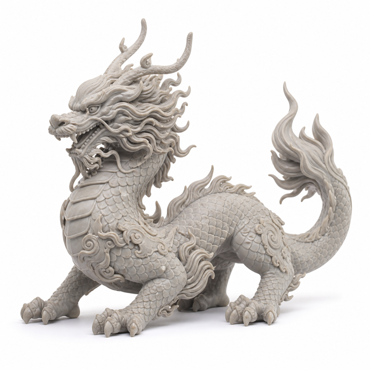 御神兽-螭龙 Chinese drago 3D Printing Creative Design Inspiration