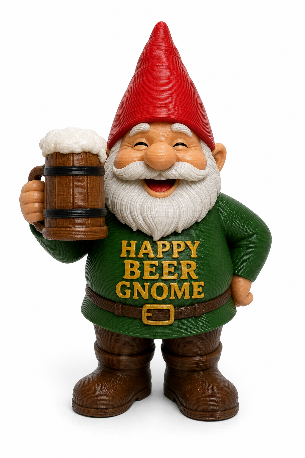 Happy Beer Gnome 3D-print creatieve ontwerp inspiratie