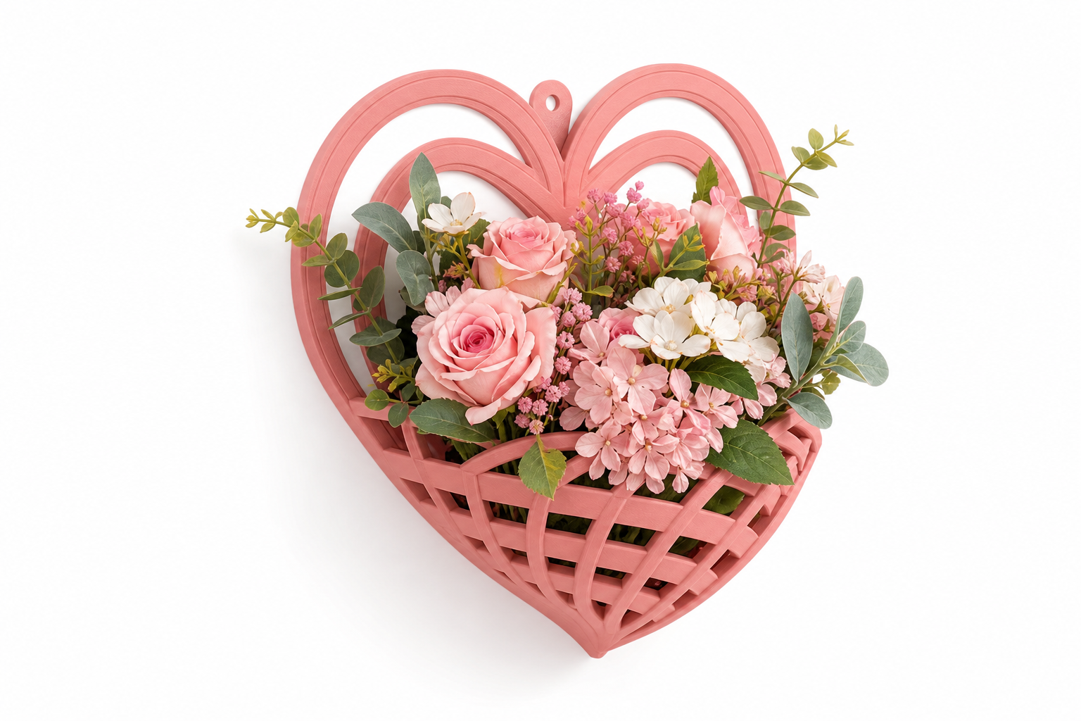 爱心壁挂花篮 Inspirasi desain kreatif cetak 3D