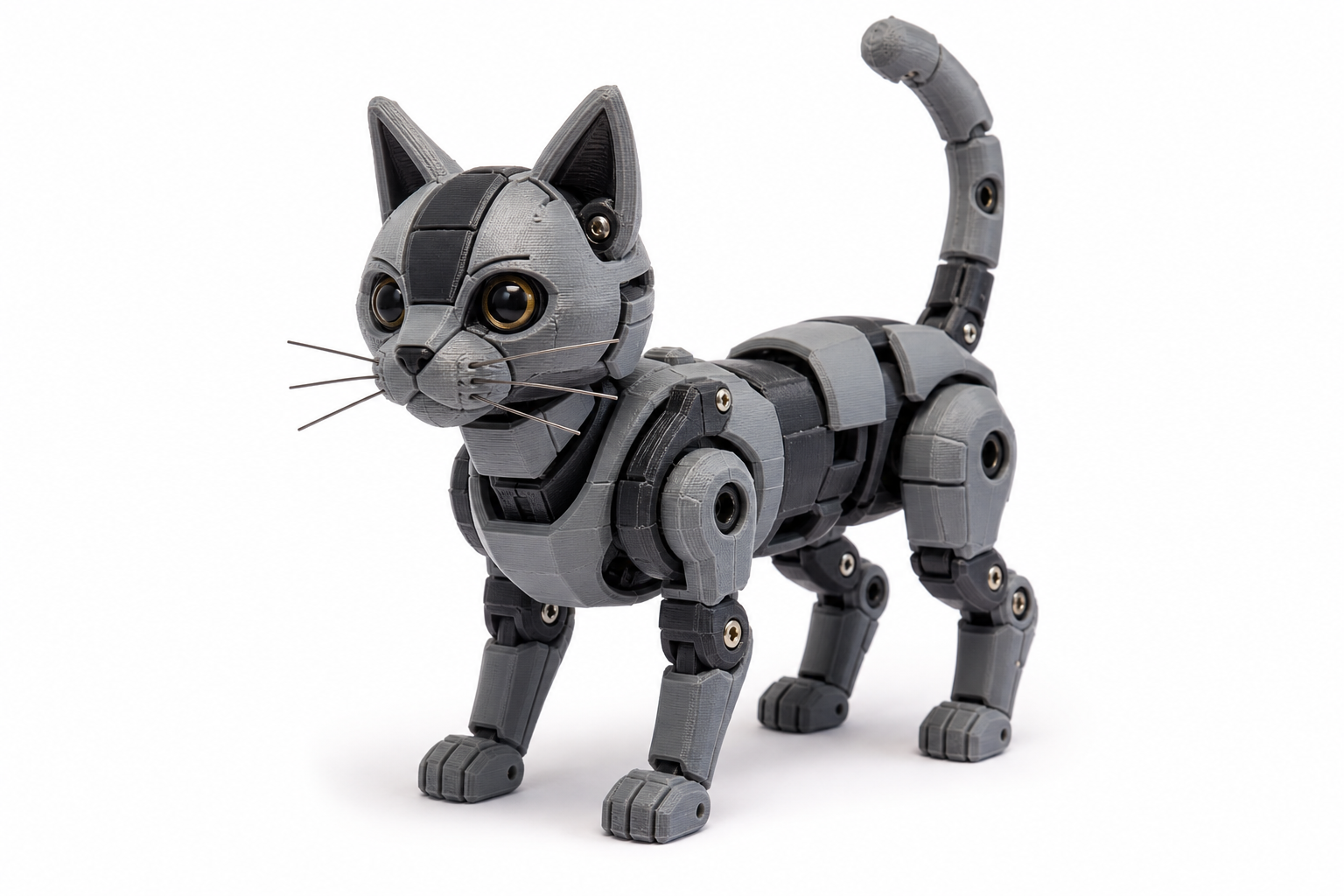 机械机甲小猫机器人 إلهام التصميم الإبداعي للطباعة ثلاثية الأبعاد