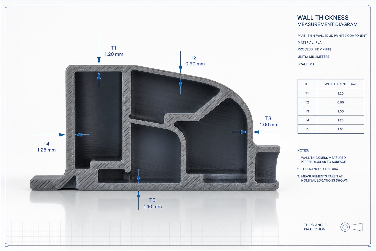 Designprinzipien für die Wandstärke im 3D-Druck: Gleichgewicht zwischen Festigkeitsanforderungen und Materialverbrauch