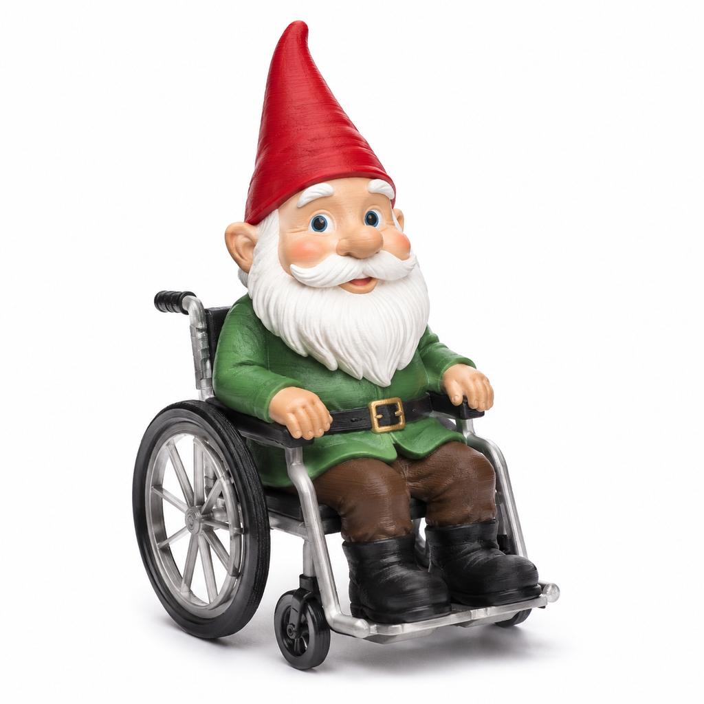 Garden Gnome in a Wh إلهام التصميم الإبداعي للطباعة ثلاثية الأبعاد