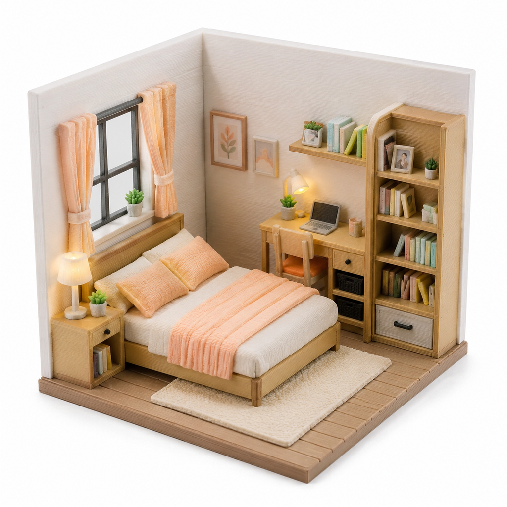 Bedroom Diorama إلهام التصميم الإبداعي للطباعة ثلاثية الأبعاد