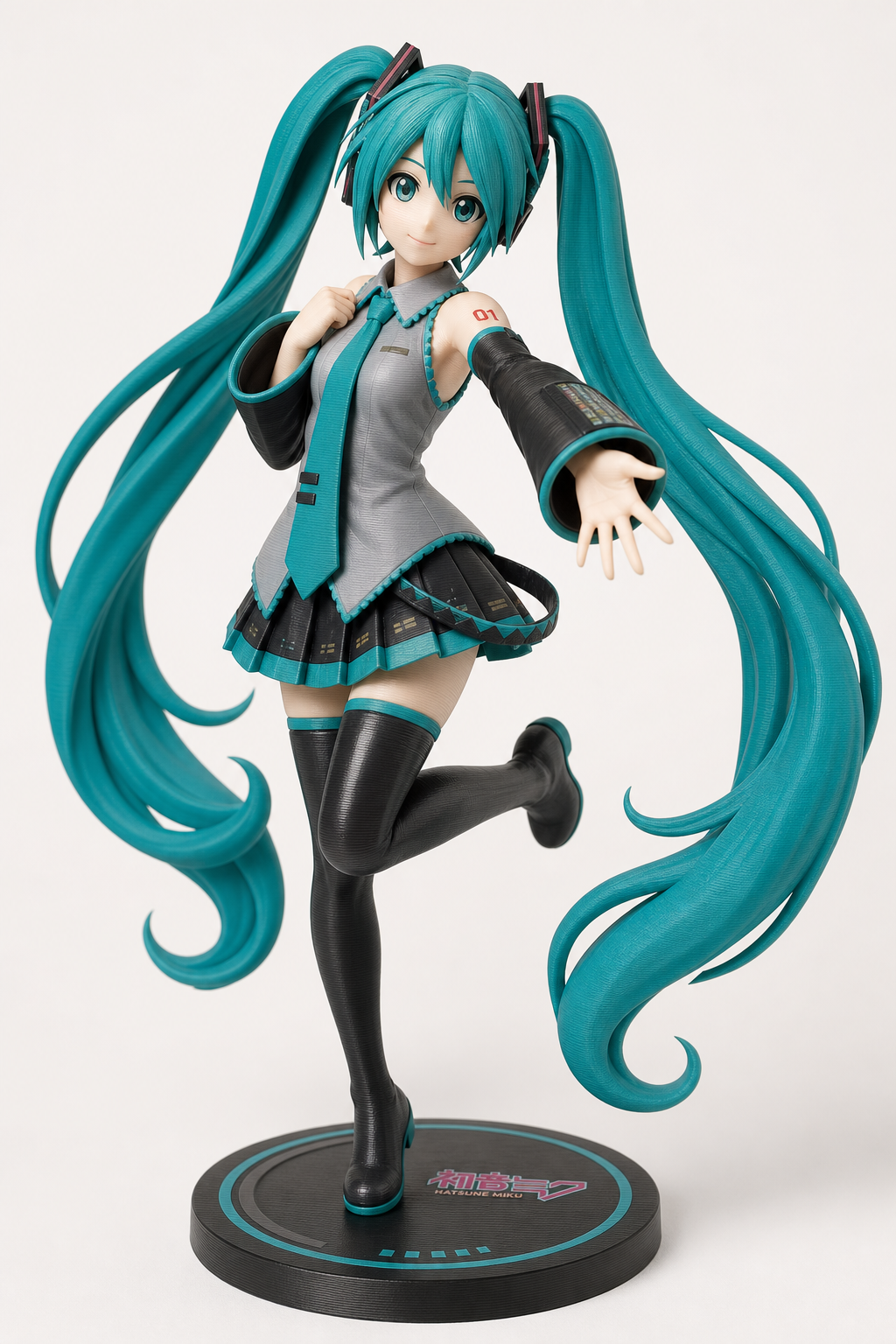 低多边形q版初音未来miku إلهام التصميم الإبداعي للطباعة ثلاثية الأبعاد