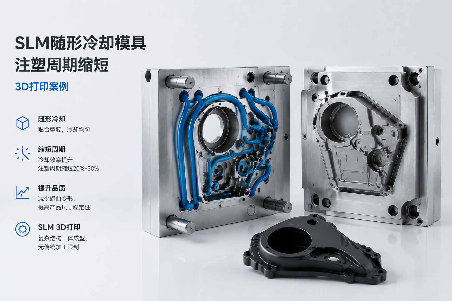 随形冷却模具缩短注塑周期40%