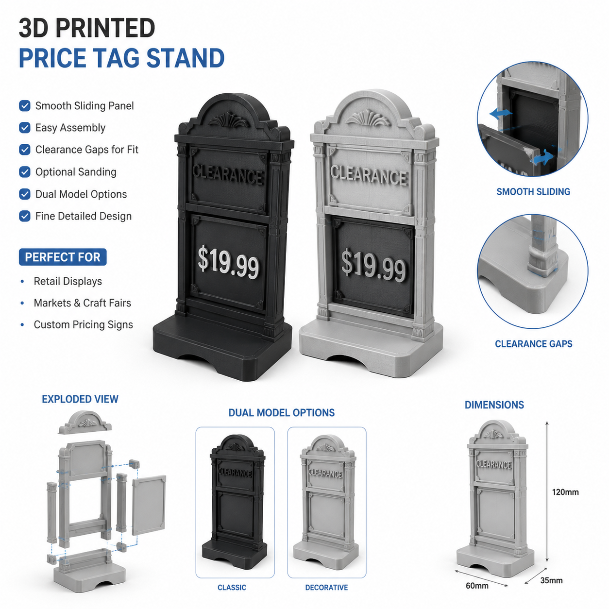 立式小价格牌 Inspiration de design créatif impression 3D