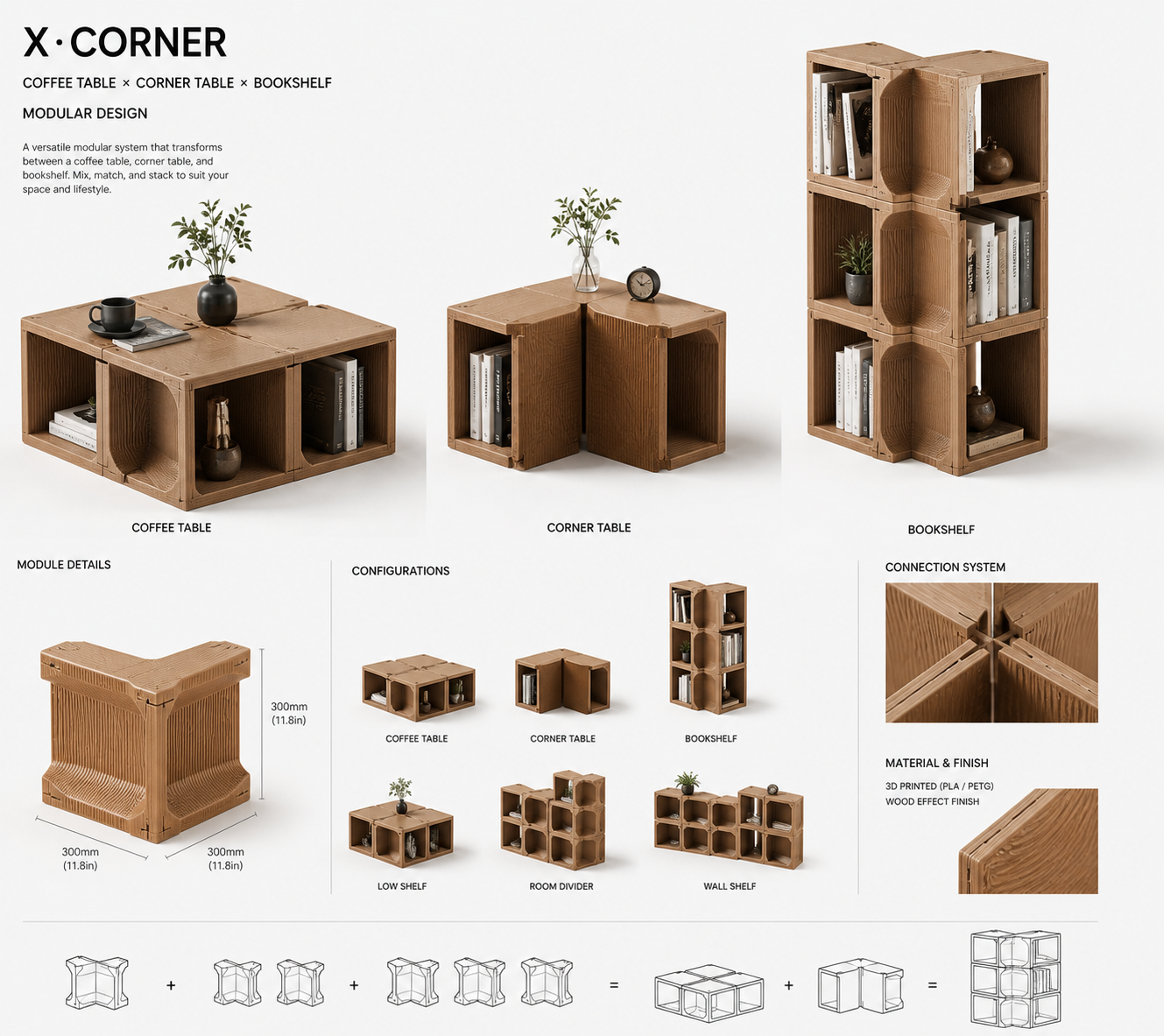 COFFE TABLE X CORNER แรงบันดาลใจการออกแบบสร้างสรรค์พิมพ์ 3D