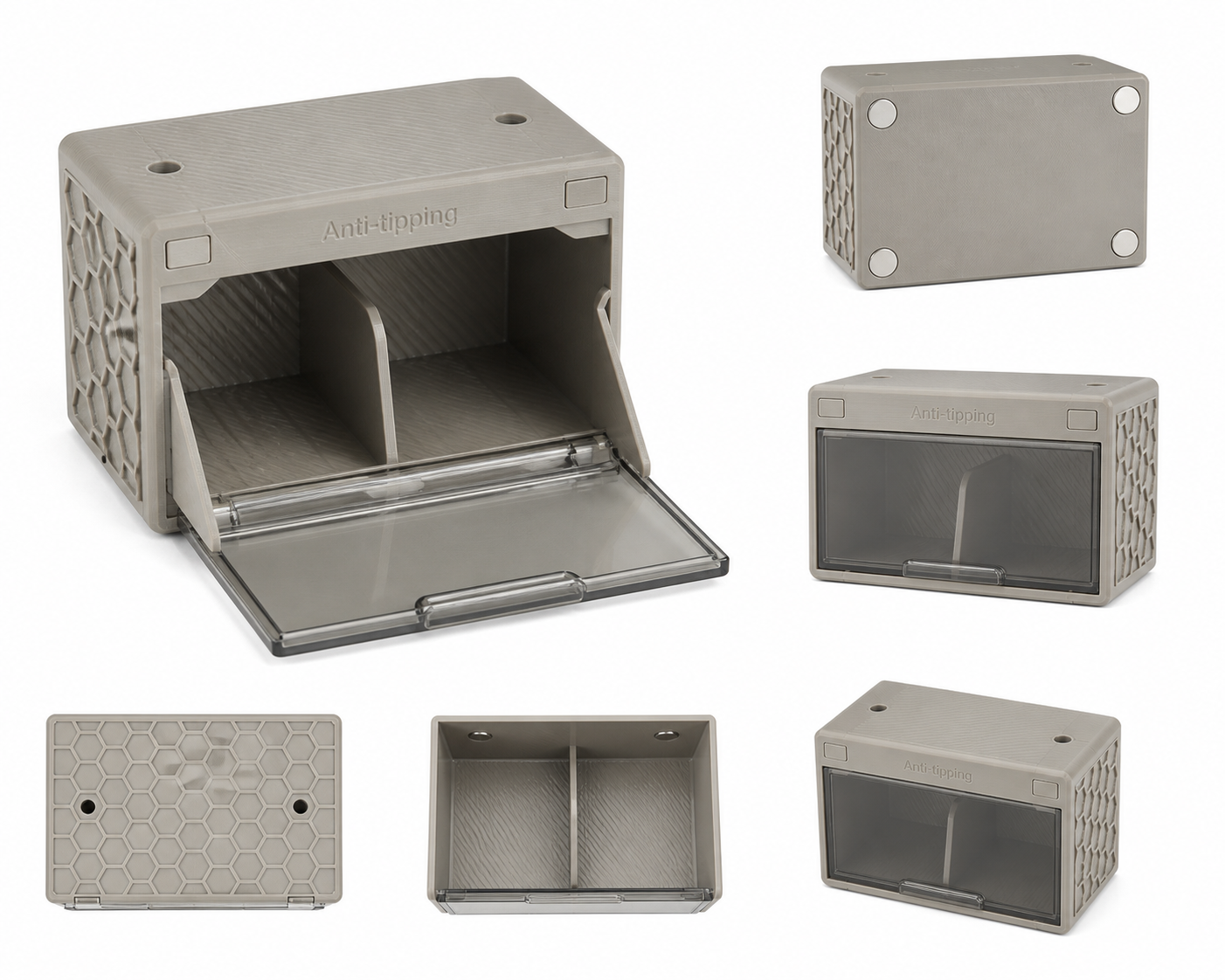 磁吸式防倾倒收纳盒 Magnetic A แรงบันดาลใจการออกแบบสร้างสรรค์พิมพ์ 3D