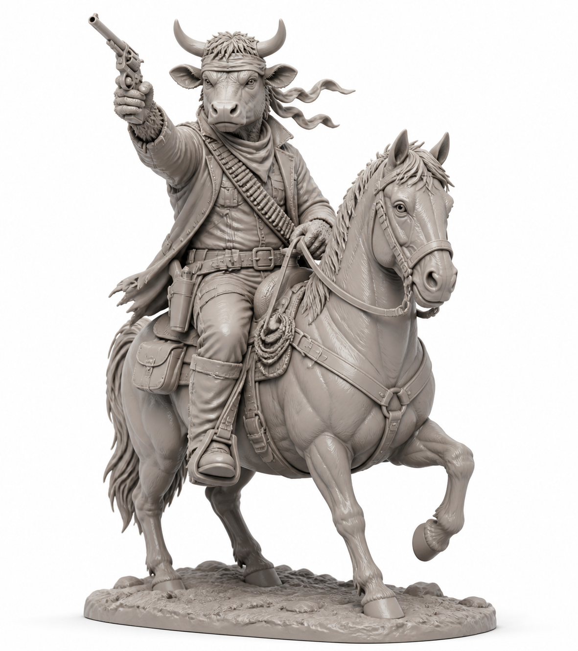 Armed cowboy on hors 3D Printing Creative Design Inspiration