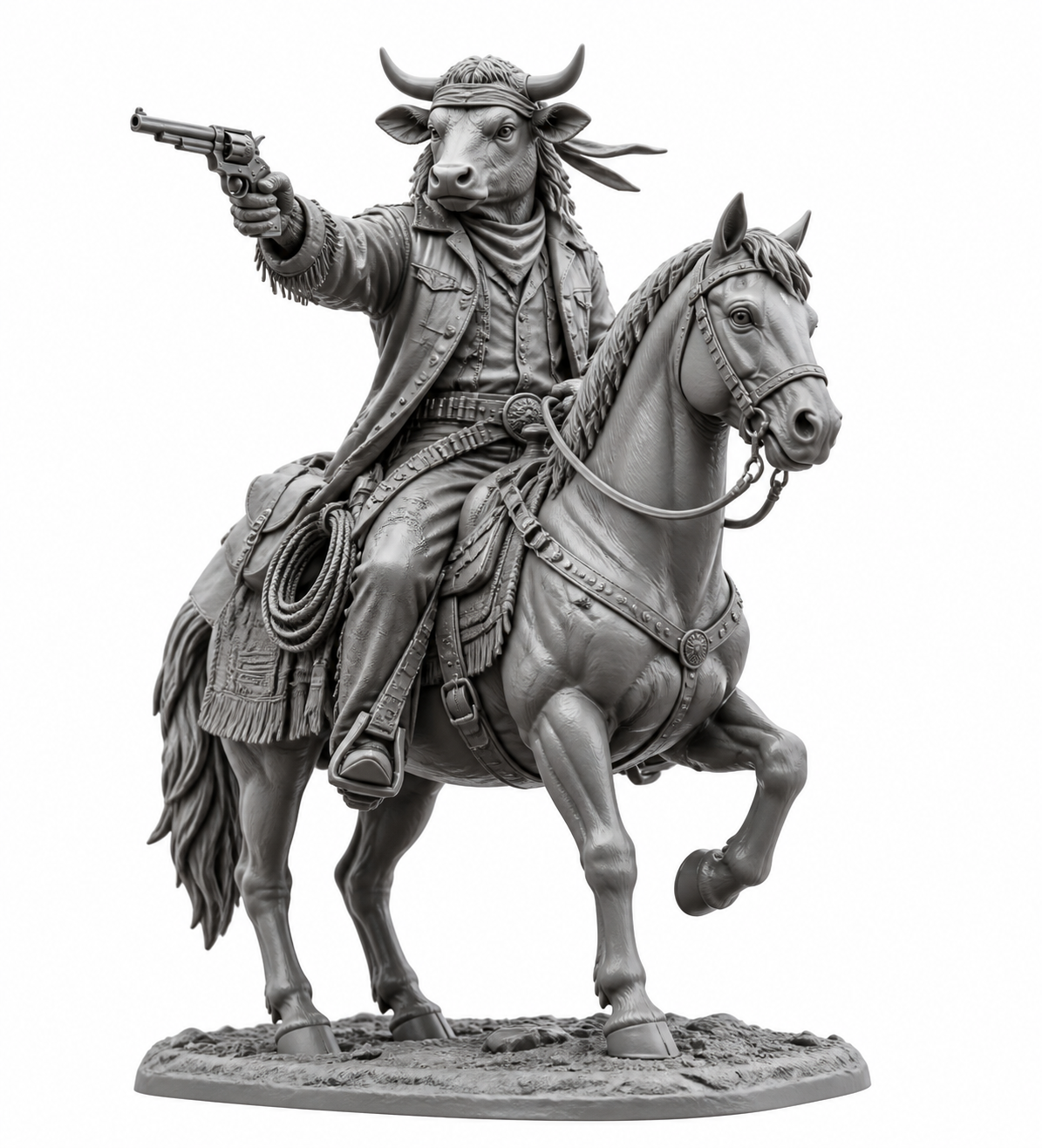 Armed cowboy on hors Inspiración de diseño creativo impresión 3D