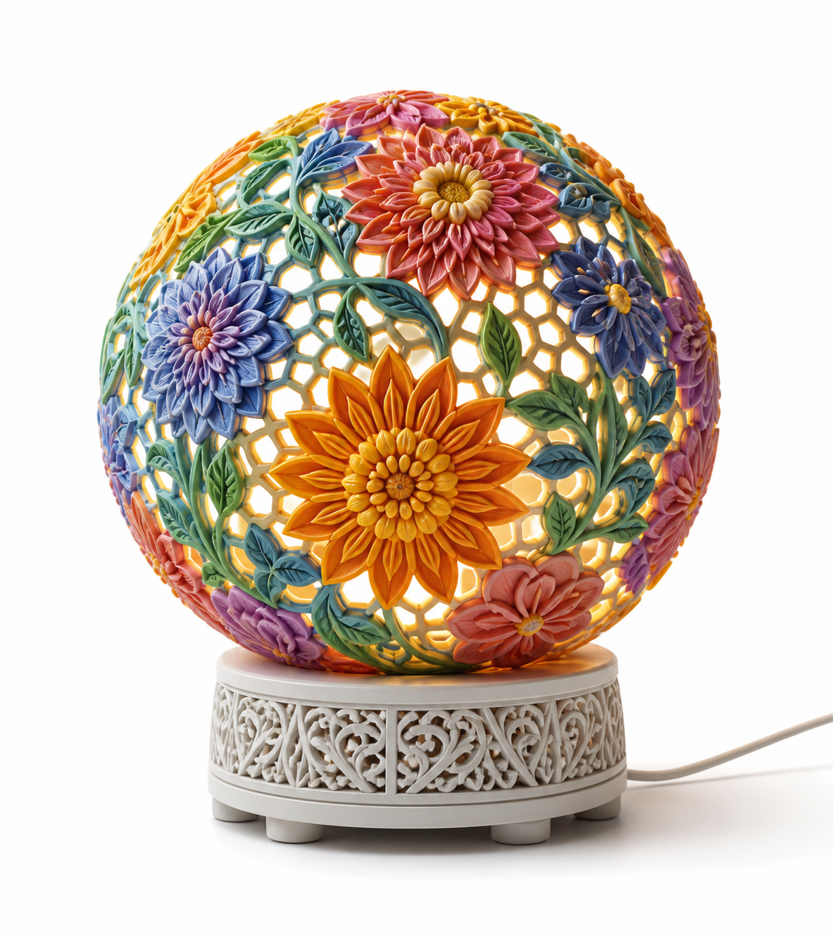 Colorful floral mosa แรงบันดาลใจการออกแบบสร้างสรรค์พิมพ์ 3D