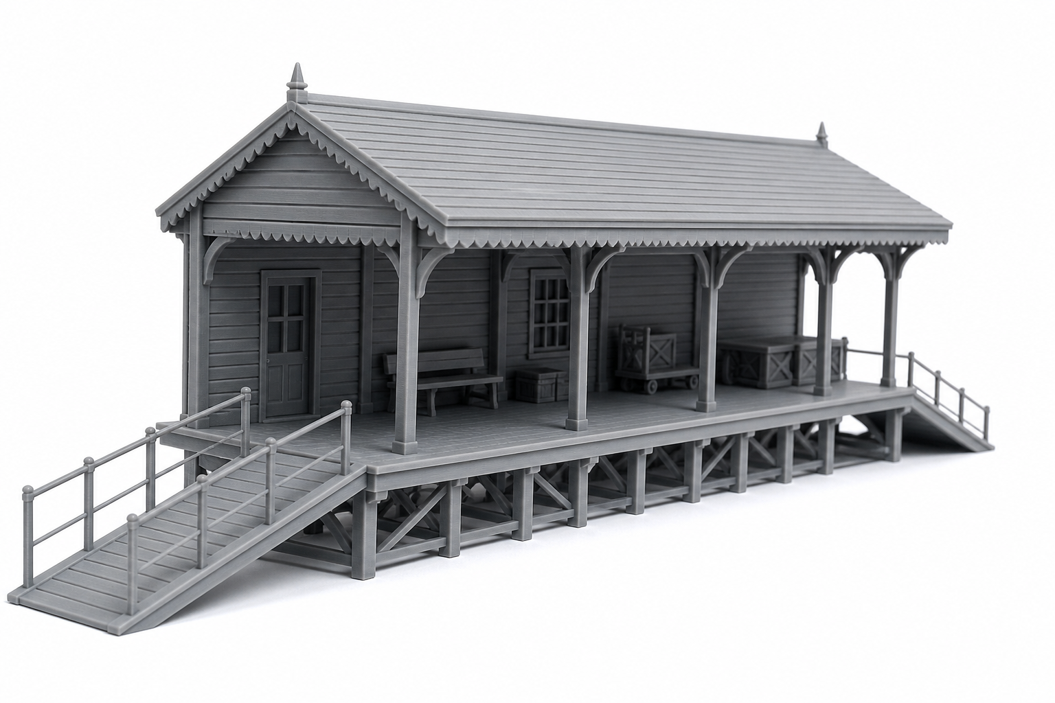 Platform shed with a แรงบันดาลใจการออกแบบสร้างสรรค์พิมพ์ 3D