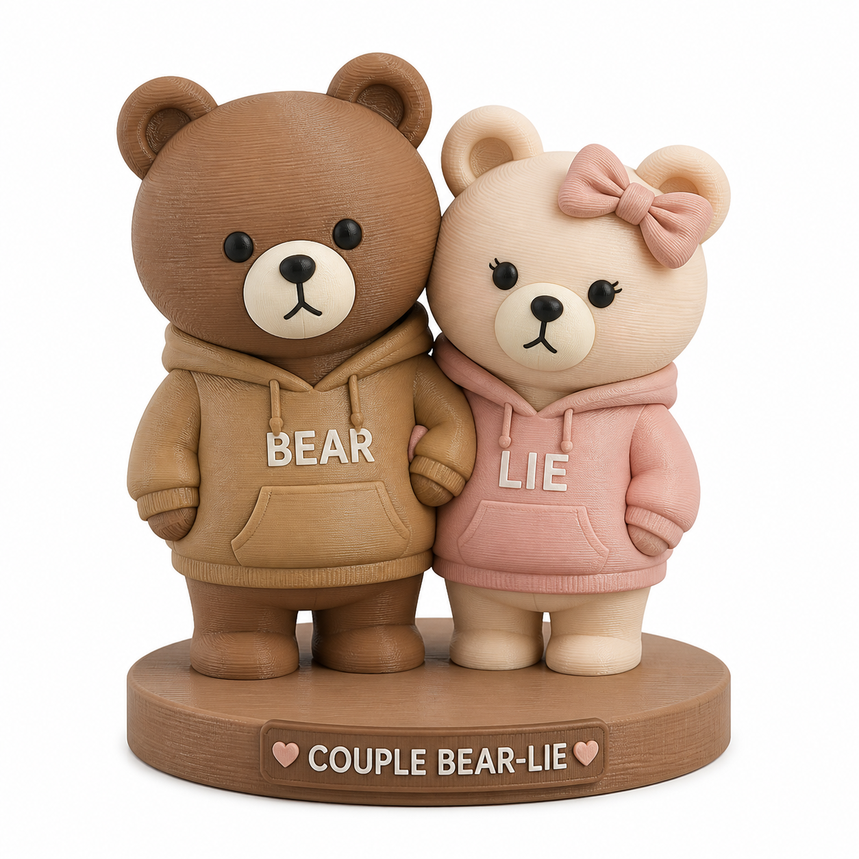 实用情侣熊系列-侧躺做瑜伽的一二(Couple B3D打印创意设计灵感