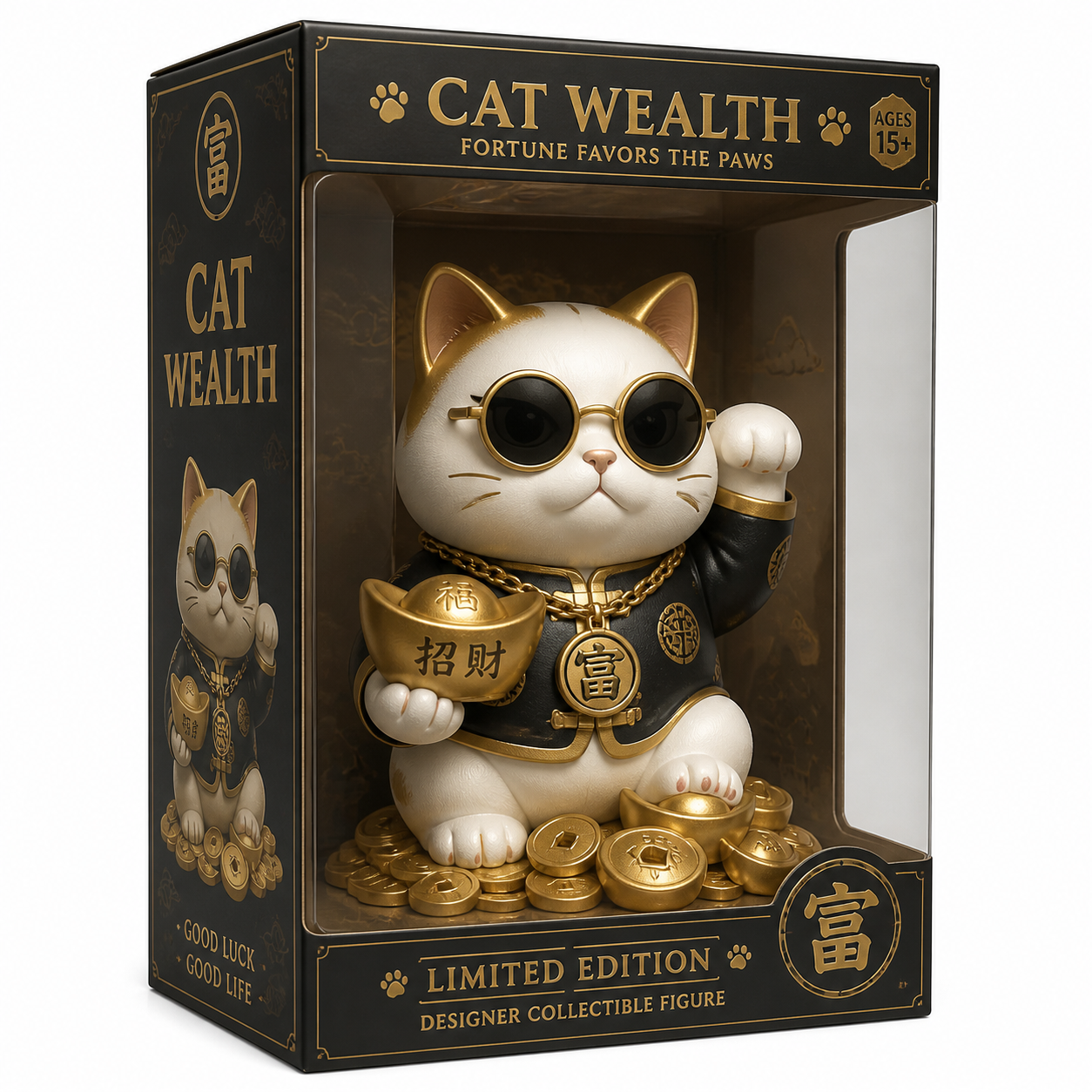 动物盲盒手办系列-花猫Cat(财富Wea إلهام التصميم الإبداعي للطباعة ثلاثية الأبعاد