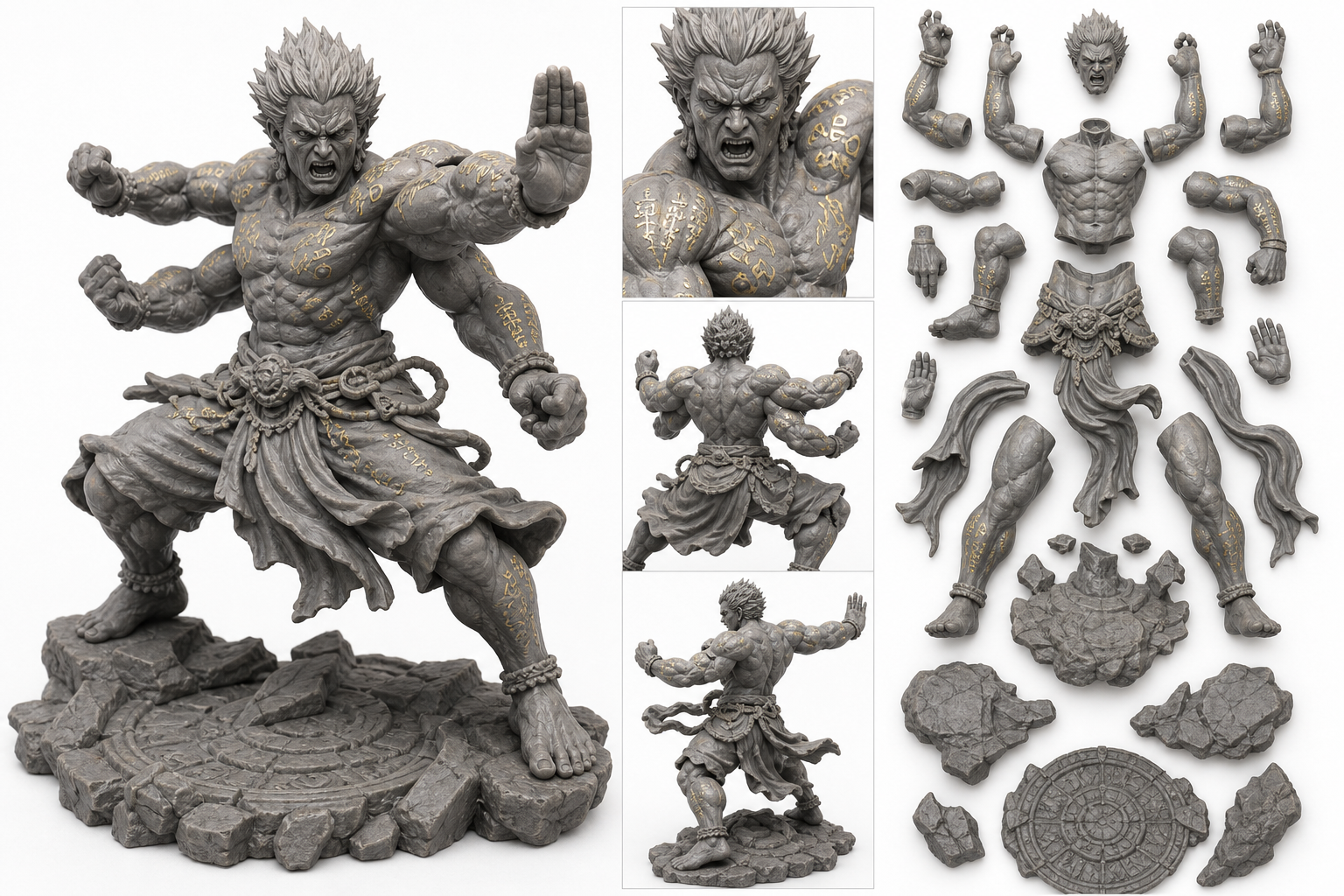 阿修罗之怒（分件） 3Dプリンティングクリエイティブデザインインスピレーション