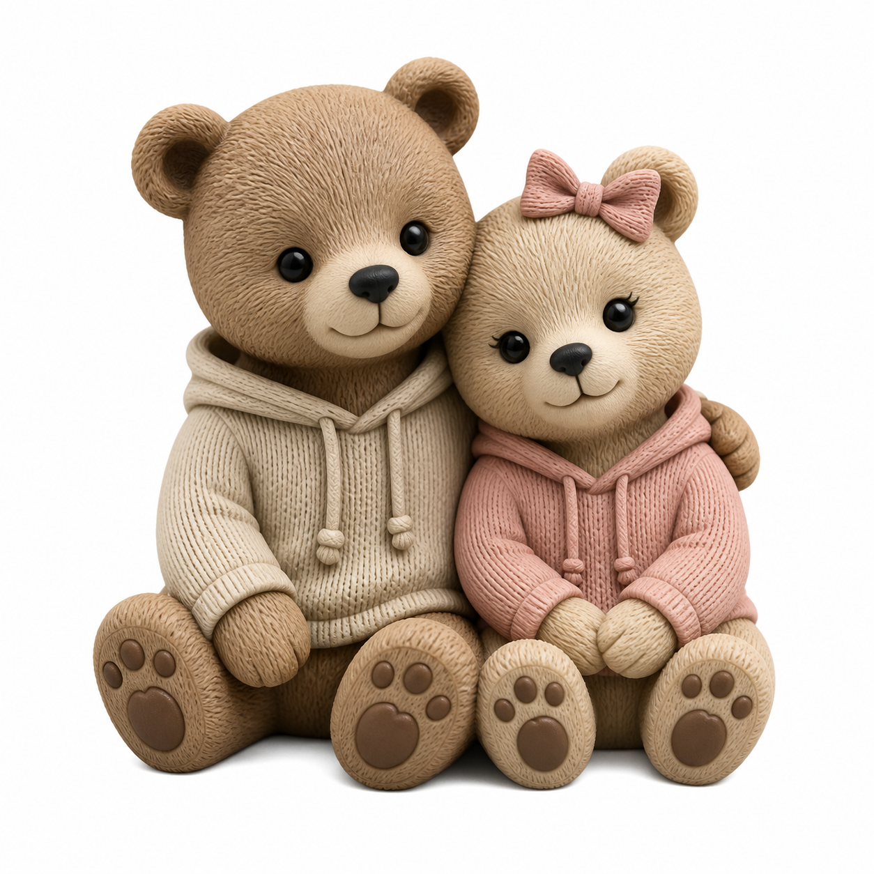 情侣熊系列-坐着生气的一二(Couple 3D प्रिंटिंग रचनात्मक डिज़ाइन प्रेरणा