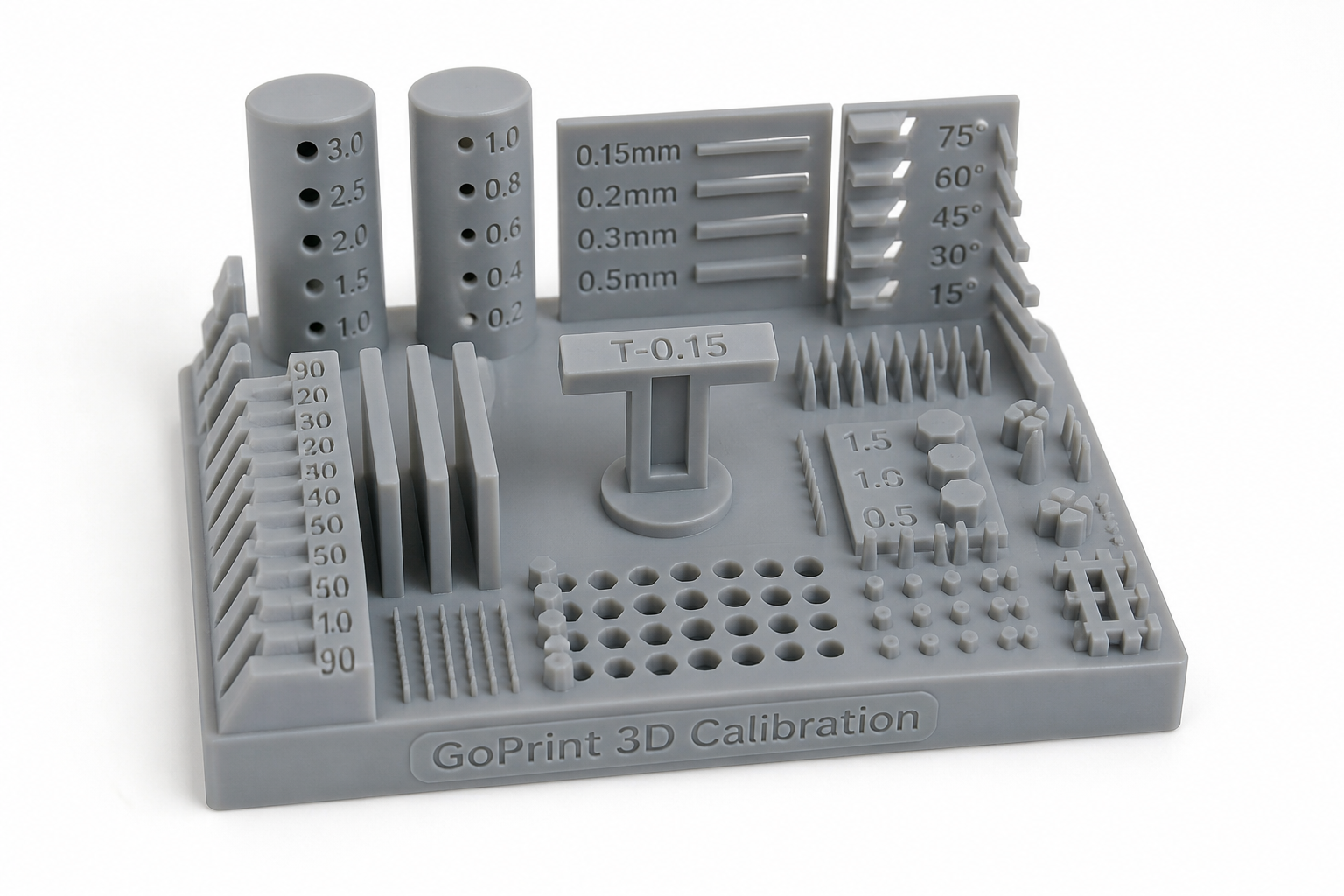 极简版GoPrint经典测试件 3D Printing Creative Design Inspiration