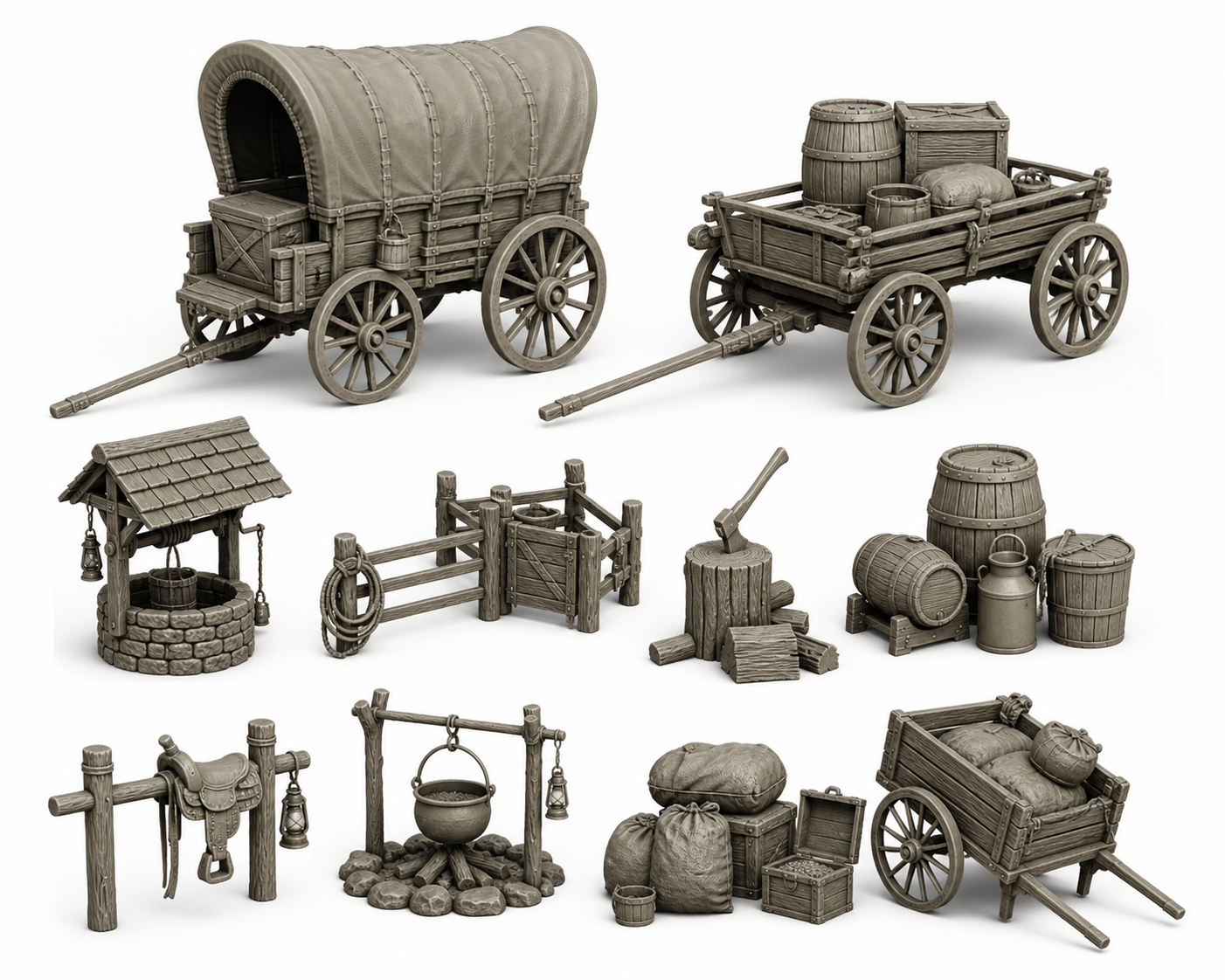 Set of modern and we แรงบันดาลใจการออกแบบสร้างสรรค์พิมพ์ 3D