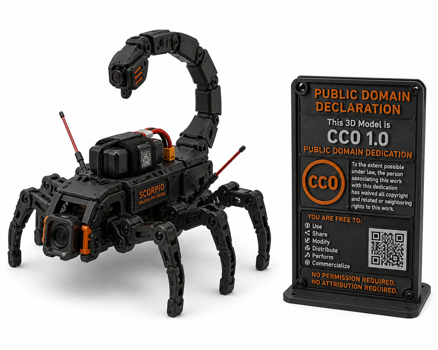 Scorpio_-_Walking_FP إلهام التصميم الإبداعي للطباعة ثلاثية الأبعاد