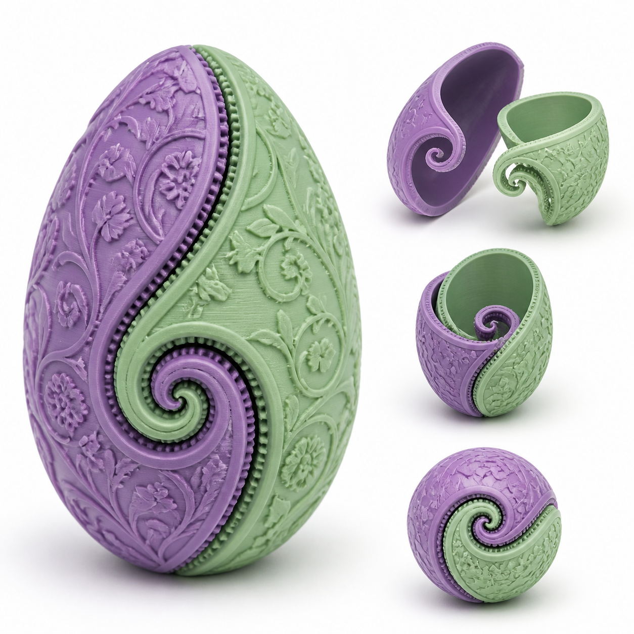 Spiral Easter Egg 3D प्रिंटिंग रचनात्मक डिज़ाइन प्रेरणा