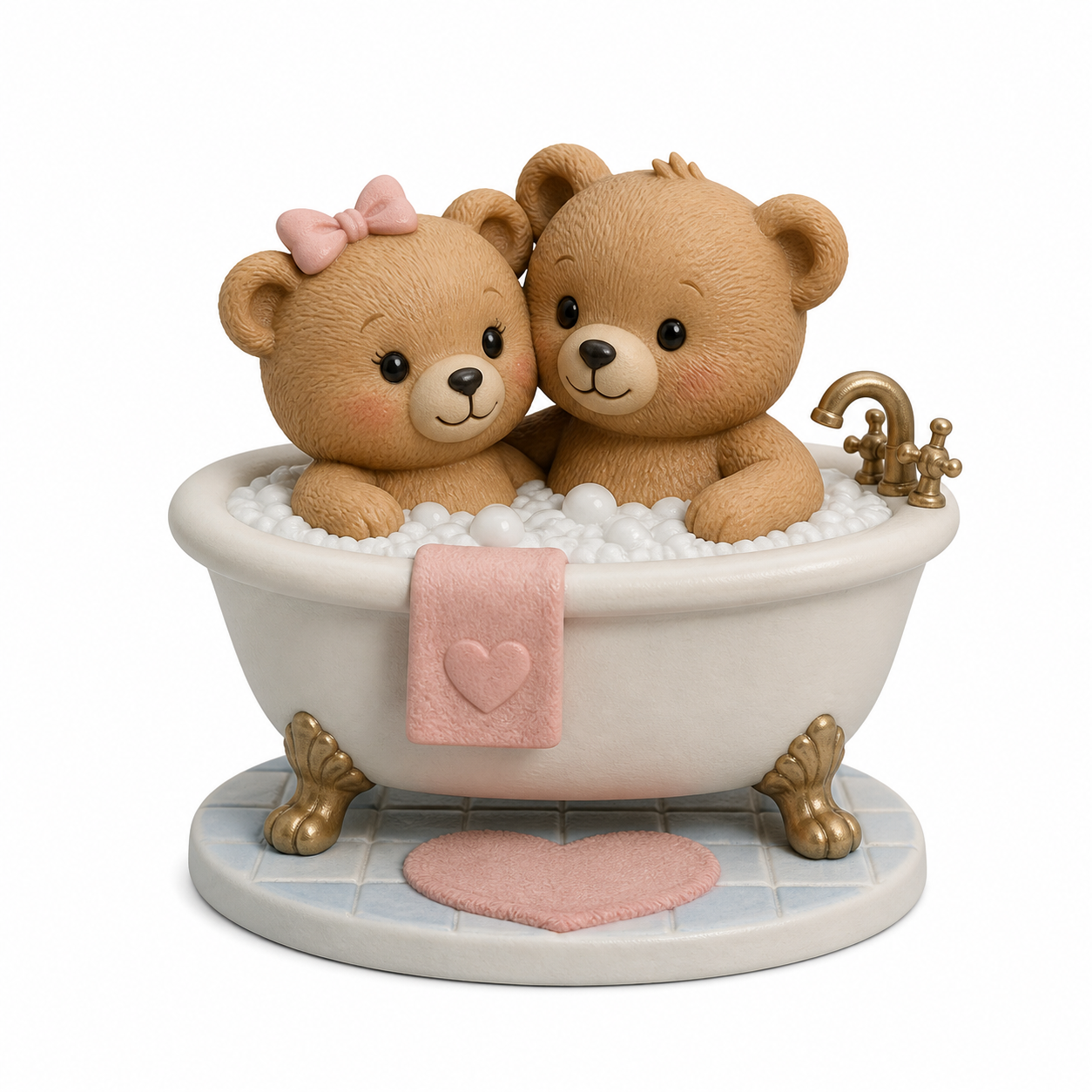 情侣熊系列-浴室洗澡的一二(Couple 3D प्रिंटिंग रचनात्मक डिज़ाइन प्रेरणा
