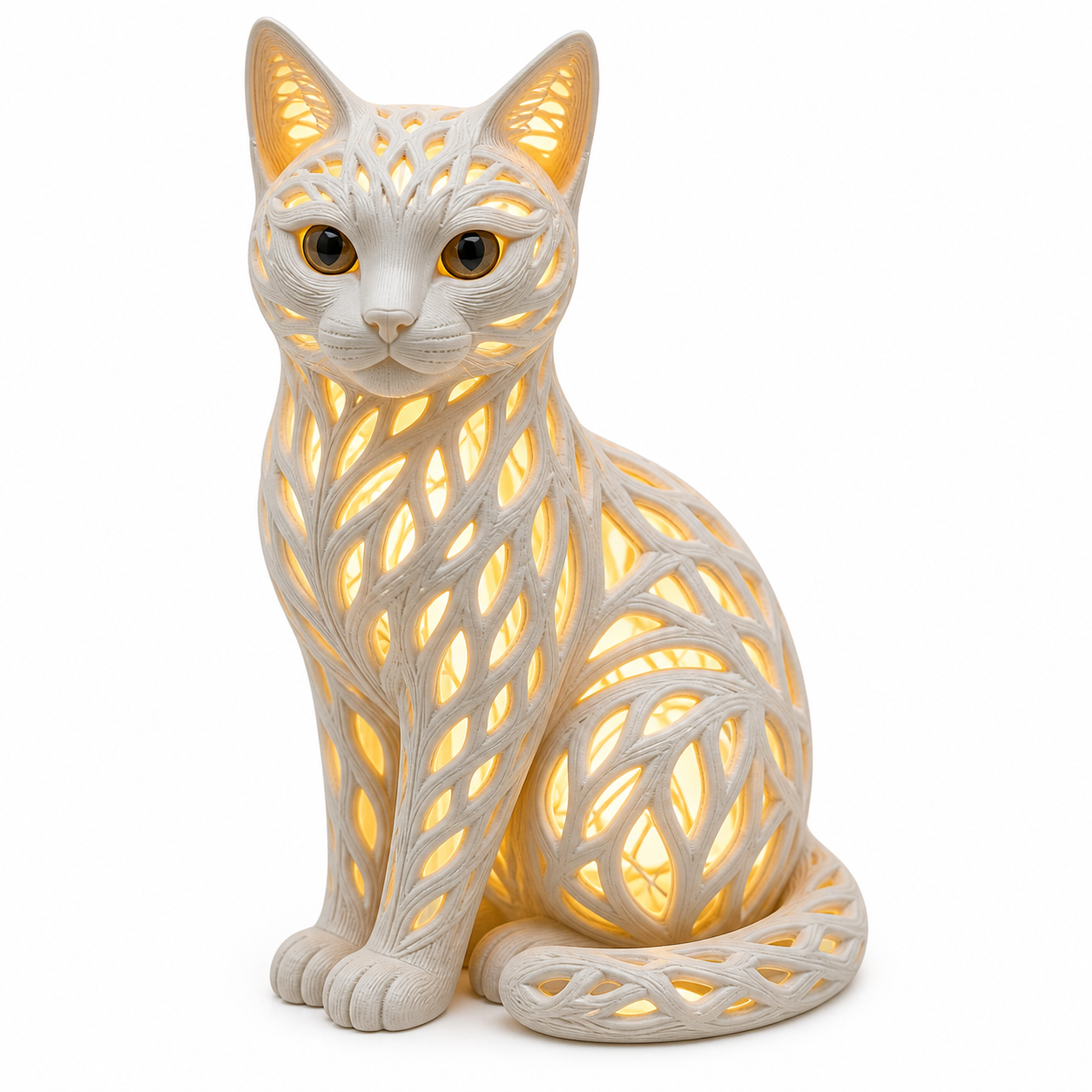 镂空猫咪(可装LED闪灯具模型)3D打印创意设计灵感