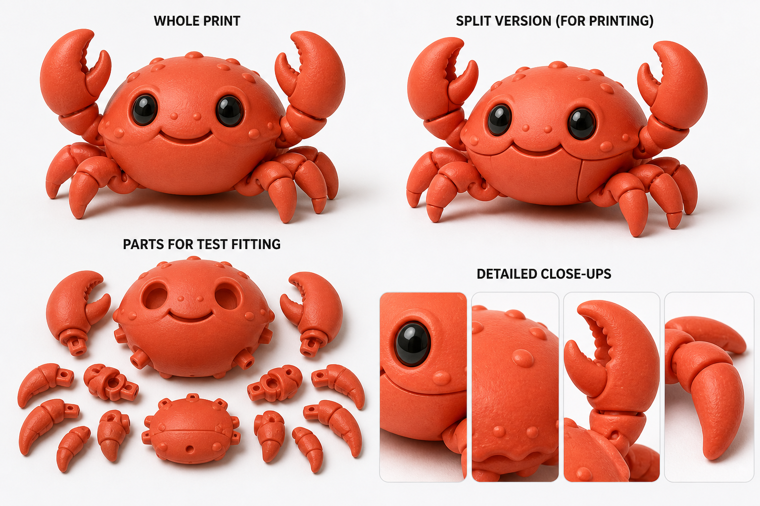 可爱螃蟹 Inspiração de design criativo impressão 3D
