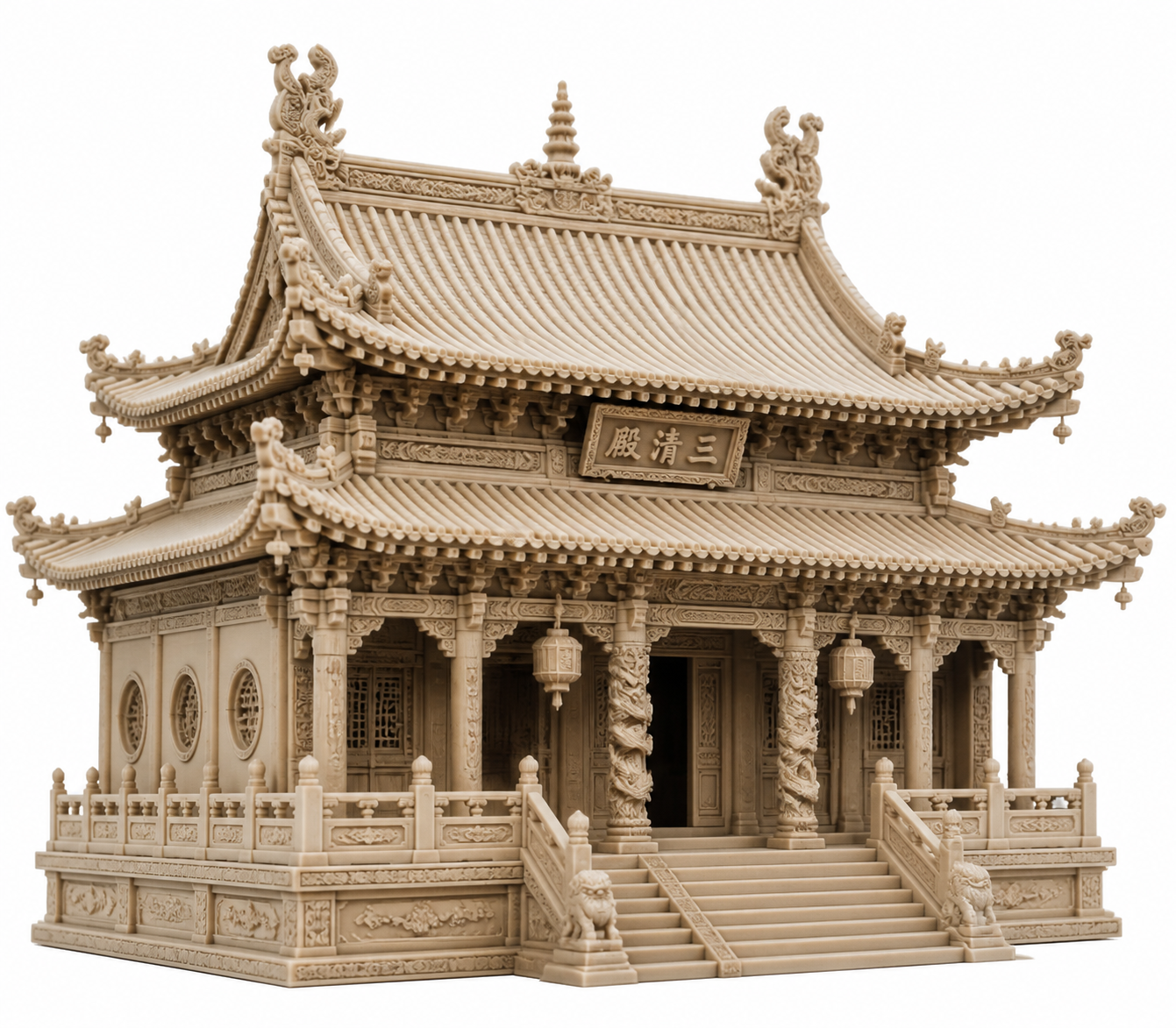 中国寺庙建筑 Вдохновение креативного дизайна 3D-печати