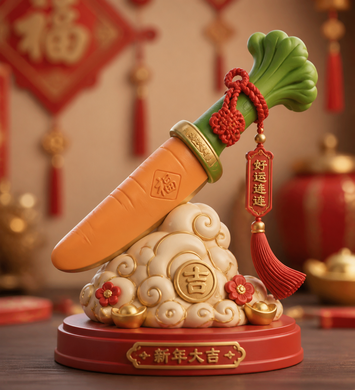 一体萝卜刀(新年版) Вдохновение креативного дизайна 3D-печати