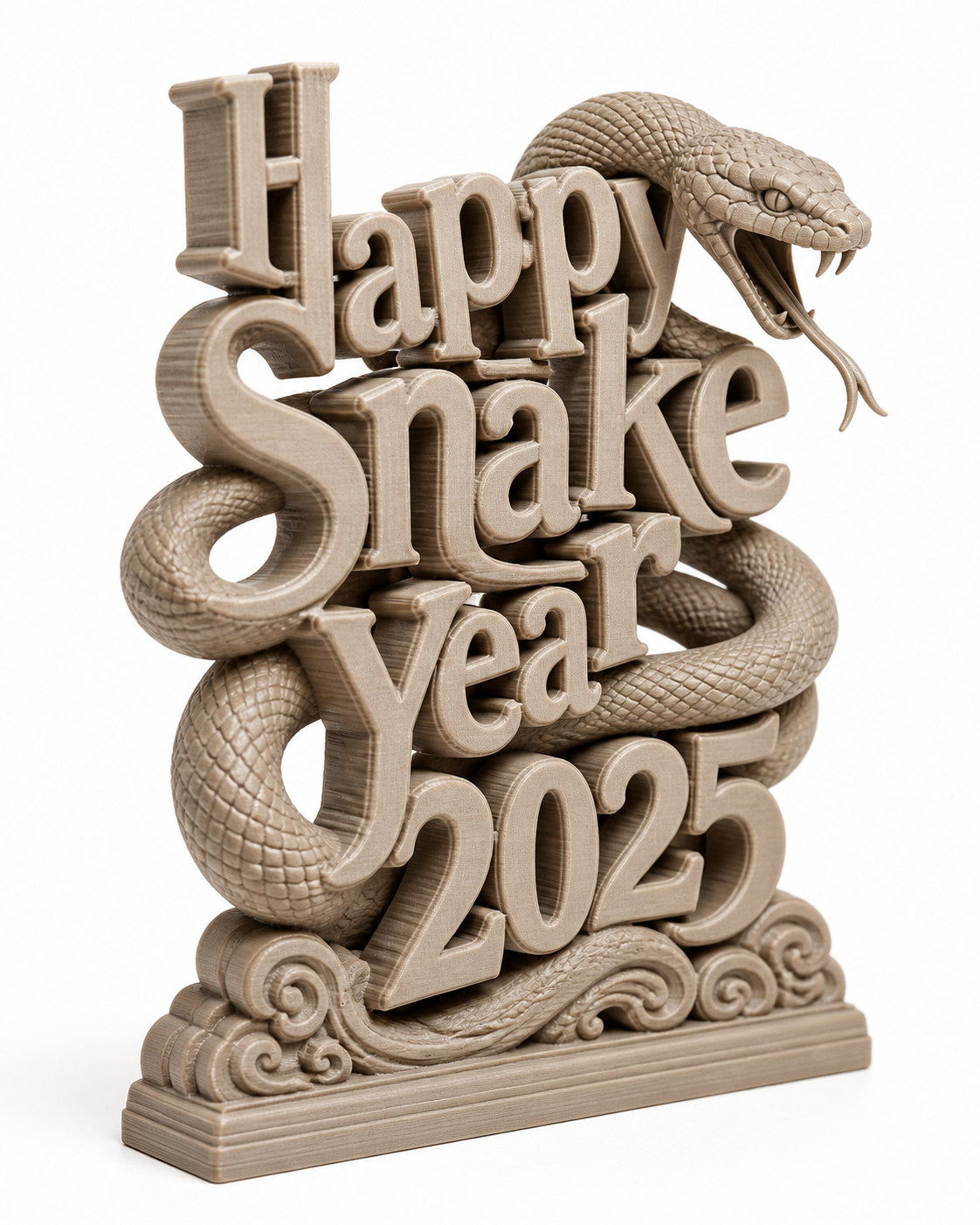 创意蛇年大吉 2025 视觉错位字 新年 蛇年 错3D打印创意设计灵感