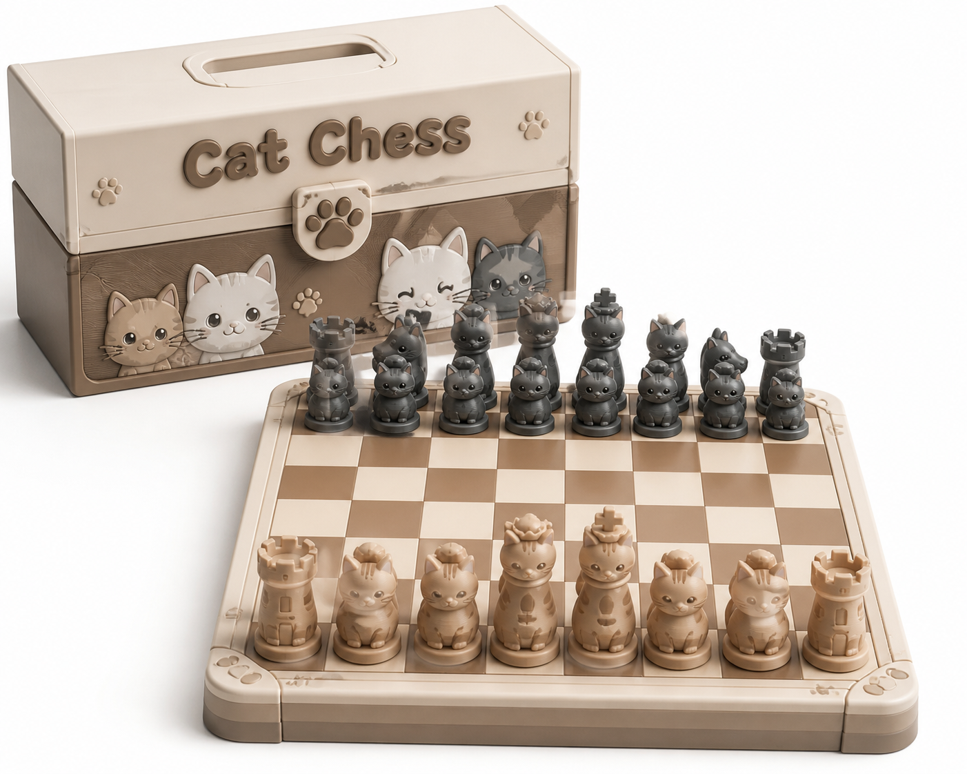 Cat Chess+no support إلهام التصميم الإبداعي للطباعة ثلاثية الأبعاد