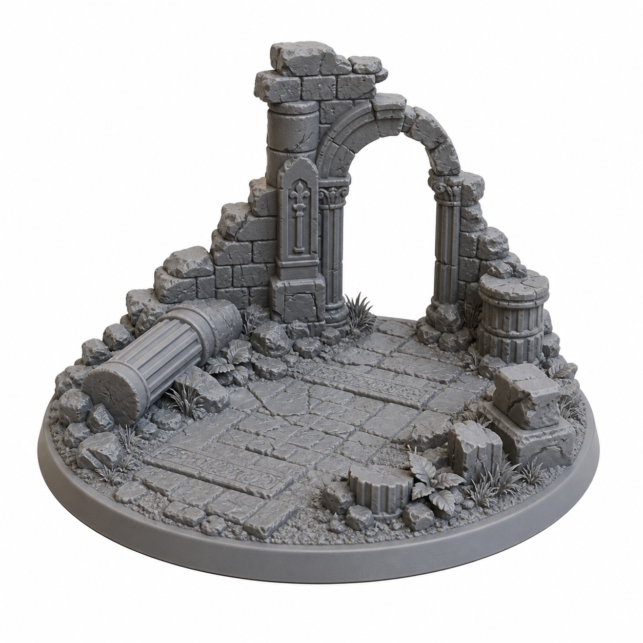 Ruins Base Miniature 3D-print creatieve ontwerp inspiratie