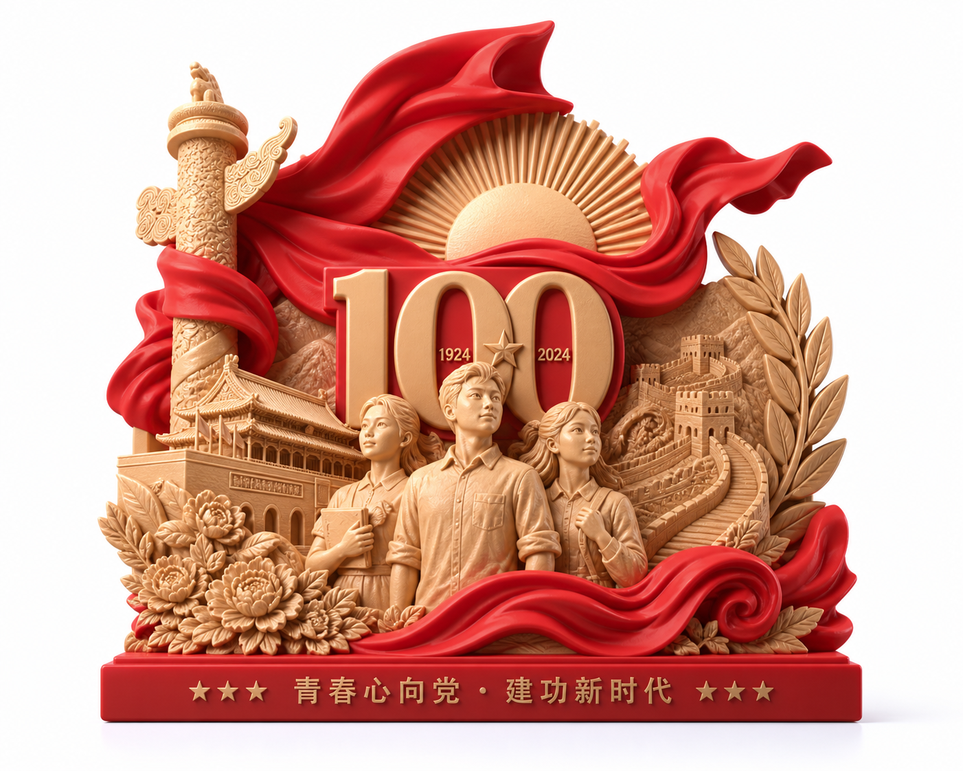 中山市技师学院-林静欣-百年征程 Ispirazione di design creativo stampa 3D