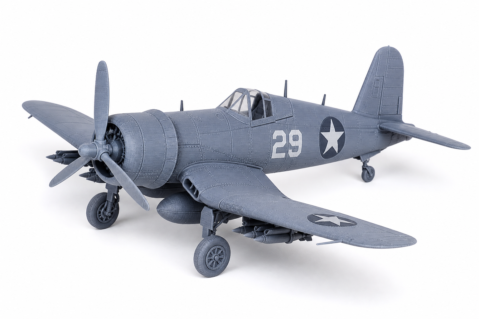 Corsair F2G 战斗机飞机套件卡 إلهام التصميم الإبداعي للطباعة ثلاثية الأبعاد