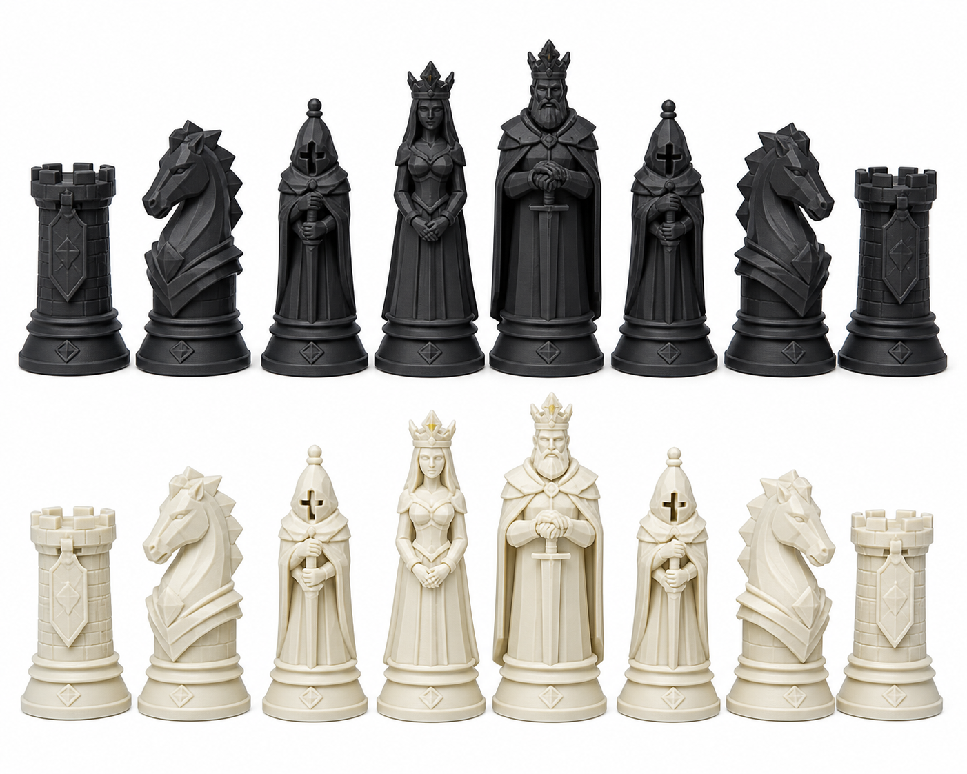 Stylized Chess Set 3D Printing Creative Design Inspiration