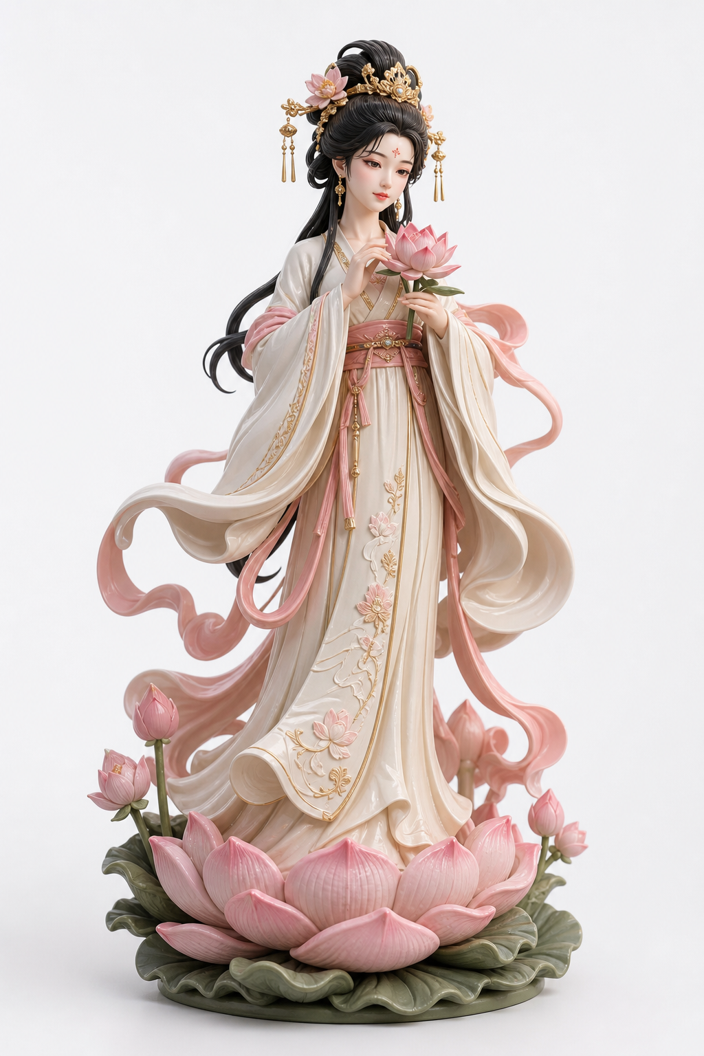 荷花仕女 Inspirasi reka bentuk kreatif cetakan 3D