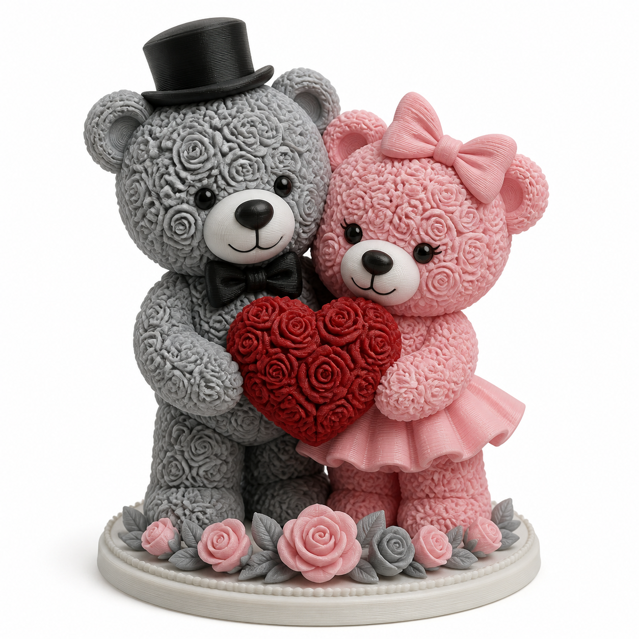 精美情侣熊系列-头戴花环的一二(Couple Be3D打印创意设计灵感