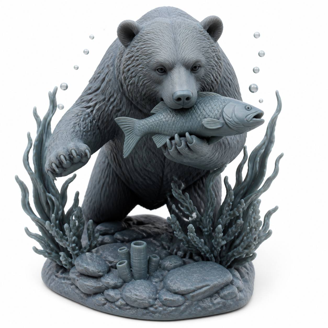 小熊吃鱼 Вдохновение креативного дизайна 3D-печати