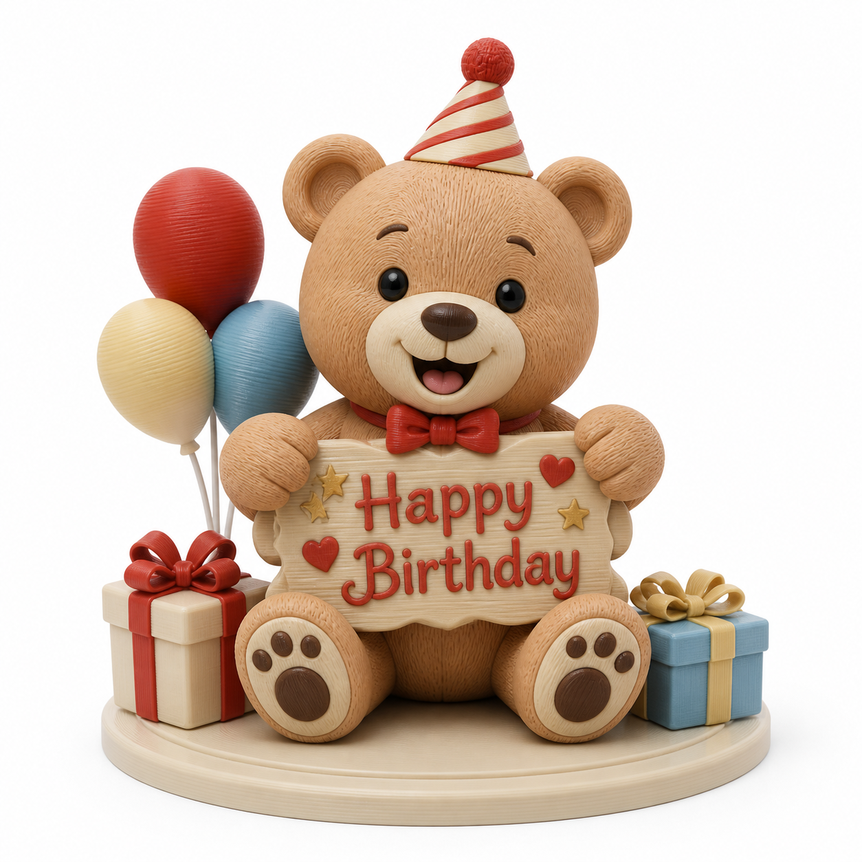 玫瑰熊 可拆卸happy birthda 3D प्रिंटिंग रचनात्मक डिज़ाइन प्रेरणा
