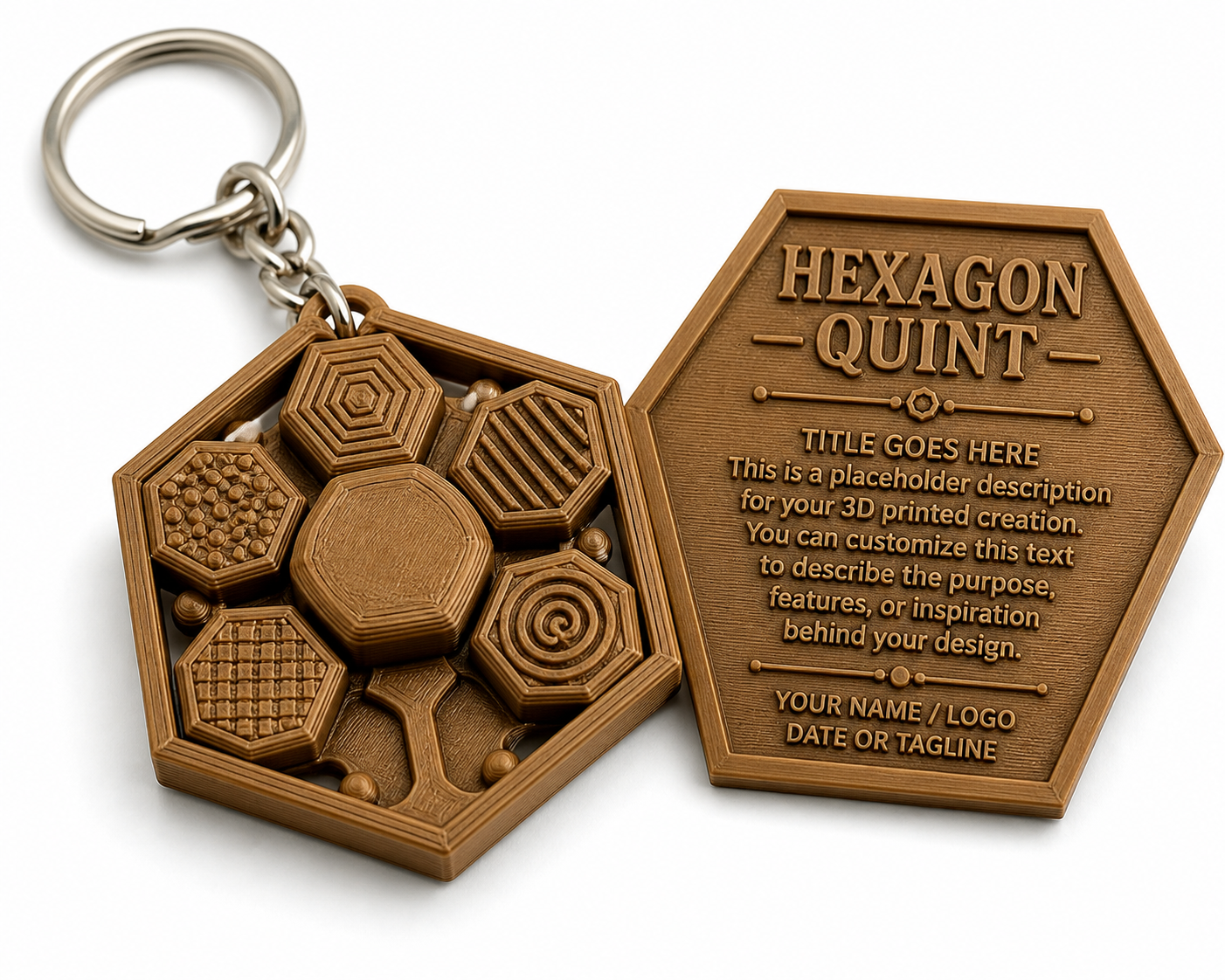 Fidget Keychain (Hex 3D Printing Creative Design Inspiration