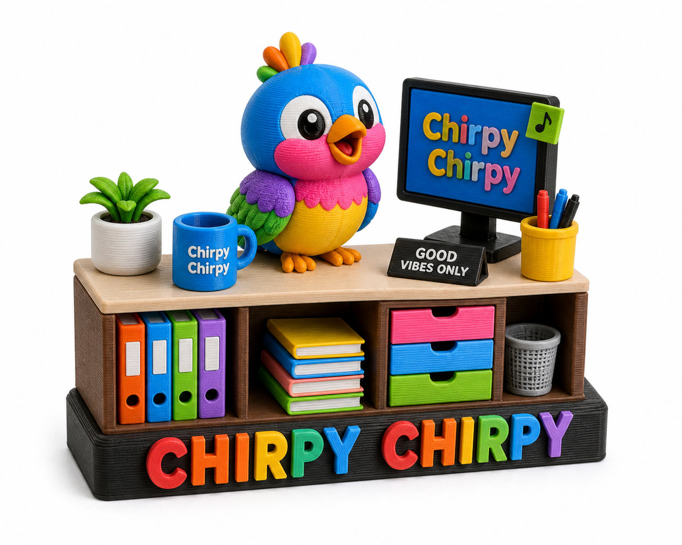 多色一体打印小鸡 3D-print creatieve ontwerp inspiratie