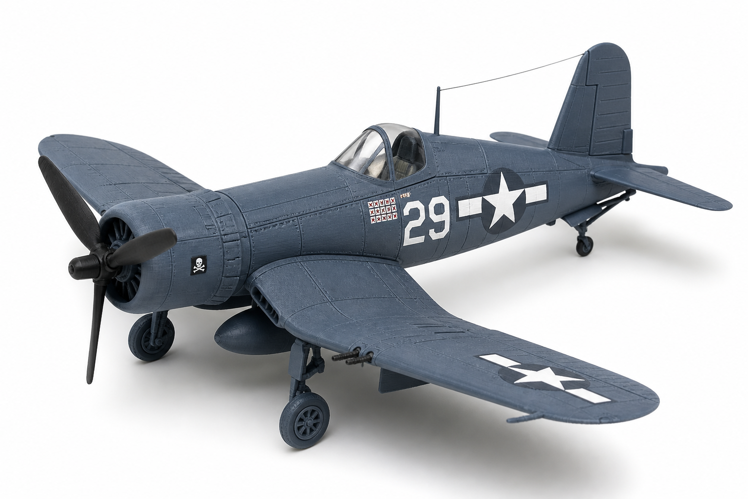 Corsair F2G 战斗机飞机套件卡 إلهام التصميم الإبداعي للطباعة ثلاثية الأبعاد