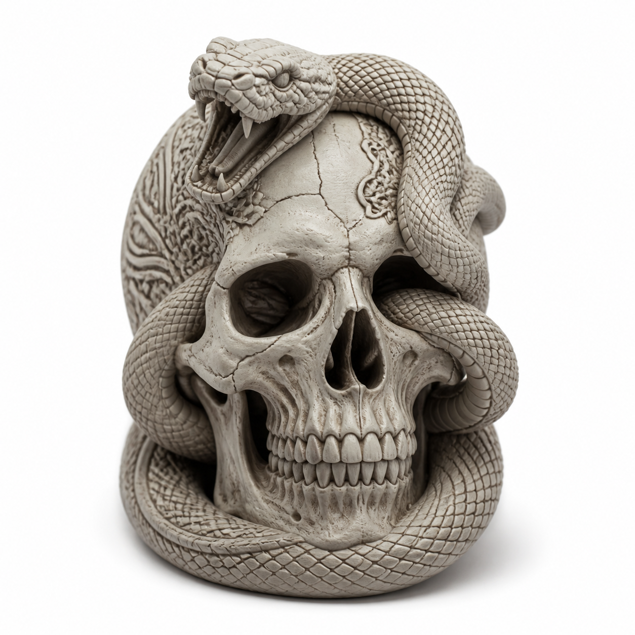 Skull with snake Inspiración de diseño creativo impresión 3D